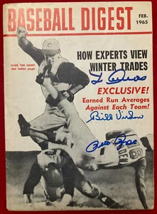RARE! 1965 BASEBALL DIGEST Signed x3 PETE ROSE LEO CARDENAS BILL VIRDON JSA COA - Picture 1 of 12