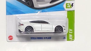 Hot Wheels EV 1/10 Tesla Model S Plaid White #9/250 - Picture 1 of 9