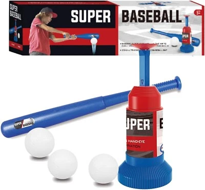 Kids Baseball Pop Up T Ball Set for Kids Includes 3 Balls Games Ages 3-12 - Image 1 of 4