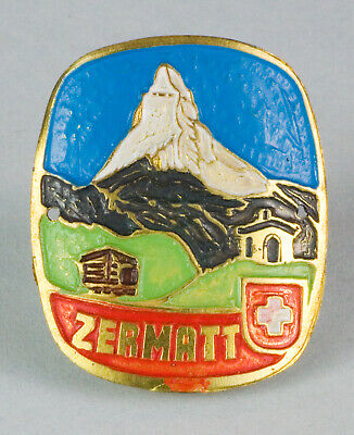 Stocknagel Stockemblem Stockschild - Zermatt / Bunt - NEUWARE • 9.67€