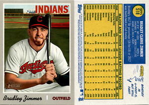 Bradley Zimmer 2019 Topps Heritage Baseball Card 518  Cleveland Indians