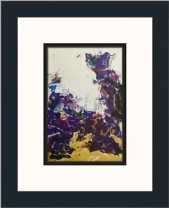 Sam Francis Violet Yellow and White Custom Framed Print - Picture 1 of 2
