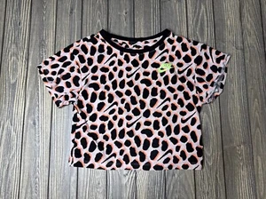 Nike Girls Pink Neon Orange Animal Print Short Sleeve T-Shirt Size 6X - Picture 1 of 5