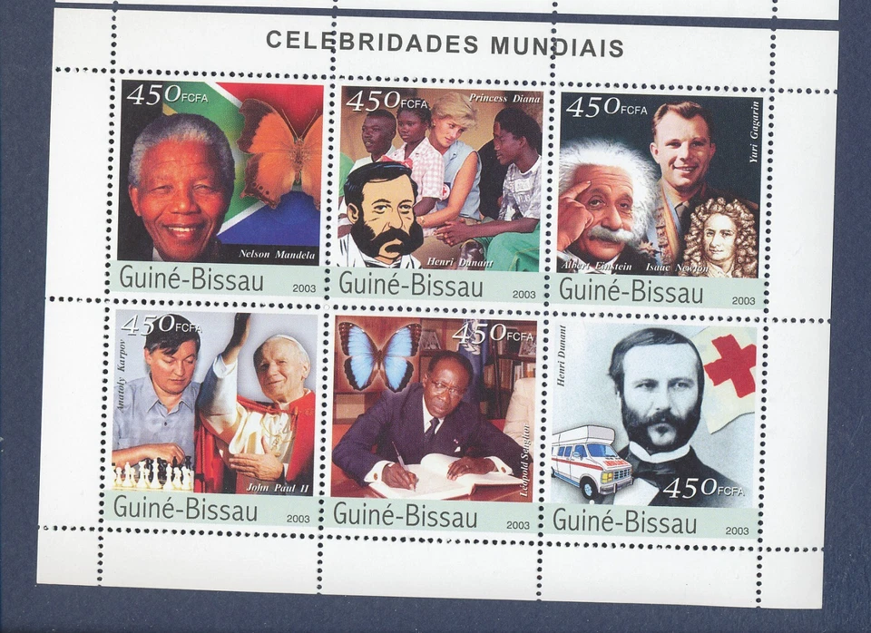 GUINÉ-BISSAU - MNH S/S - Celebridades, Mandela, Diana, Einstein, etc - 2003 --b - Imagem 1 de 1