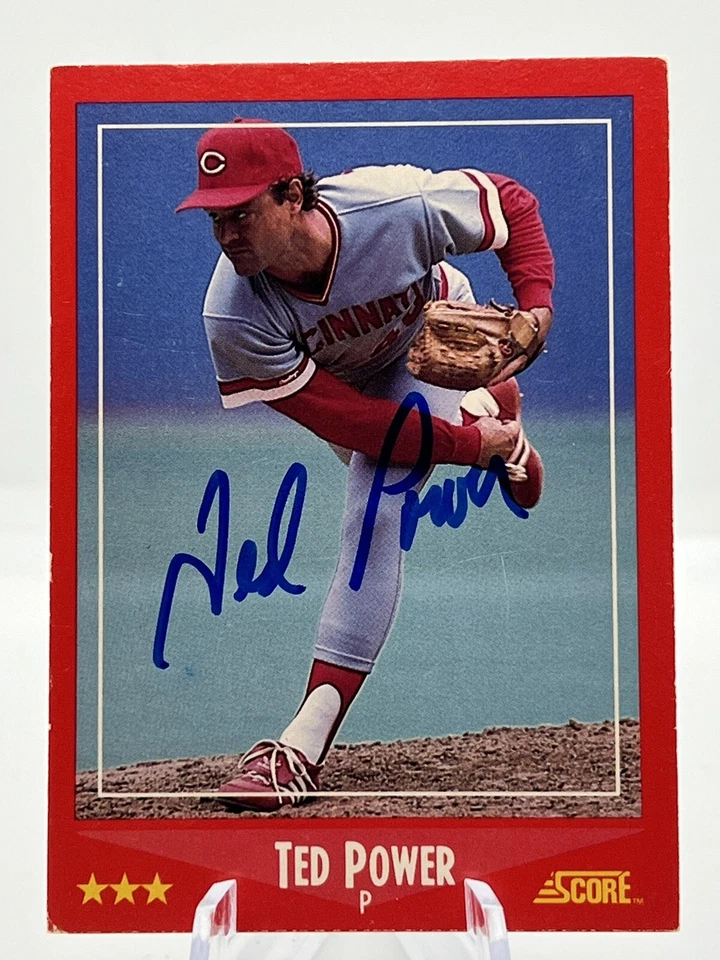 1988 Score Baseball Ted Power #242 Autograph Cincinnati Reds Signed - Image 1 of 2