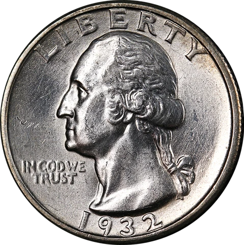 1932-S Washington Quarter Nice BU+ Key Date Nice Eye Appeal Nice Strike Cover