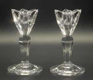 Waterford Pair Candlesticks Marquis Taper Crystal Glass Signed - Bild 1 von 5