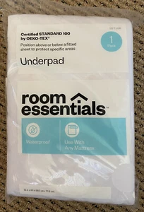 Bed Protection Waterproof Underpad Washable Room Essentials White - Picture 1 of 2