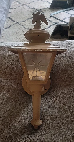 Vintage Mid-Century Patriotic Made in Italy Aluminum Porch Light Sconce Cover