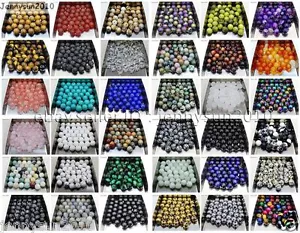 Natural Gemstone Round Spacer Loose Beads 4mm 6mm 8mm 10mm 12mm Assorted Stones - Picture 1 of 59