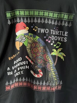 Funny Christmas Tropical Parrot Ugly Christmas Sweater T-Shirt Long Sleeve XL - Image 1 of 4