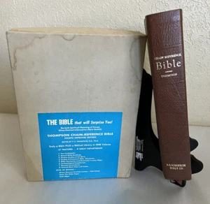 1964 4th Improved Ed Thompson KJV Chain Reference Bible Genuine Cowhide Leather - Picture 1 of 12