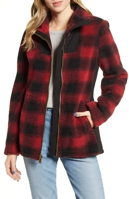 PENDLETON Women XS Red Black Buffalo Ombré Zip Aztec Lined CAMAS Jacket new - Image 1 of 4