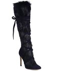 New Gianvito Rossi Moritz Shearling & Suede Knee-High Boots 36.5/6.5 $2695.00