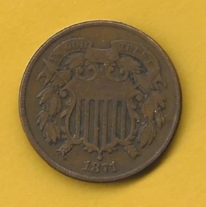 Two Cent Piece - 1871 - Bronze - KM#94 #2 - Picture 1 of 2