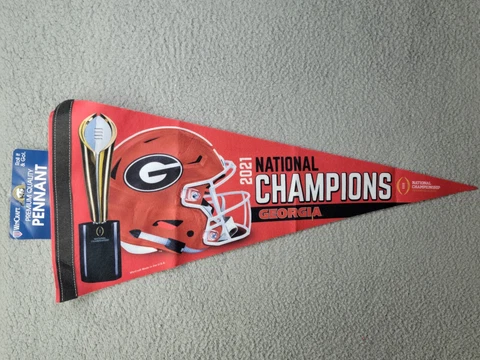 University Georgia 2021 National Champions WinCraft Premium Pennant NCAA 12x30 Cover