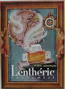 PUBLICITE LENTHERIC PARFUMEUR SHANGHAI TABLEAU MAPPEMONDE DE 1944 FRENCH AD PUB - Picture 1 of 1