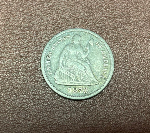 1870 U.S Early silver Half Dime**** Cover