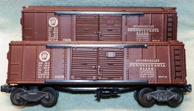 2 Nice Clean Postwar Lionel x2458 Pennsylvania AUTOMOBILE CARS - Image 1 of 4