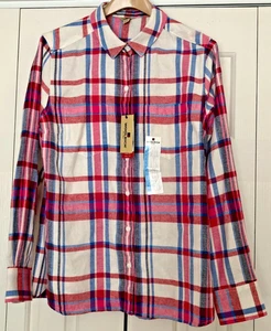 Woolrich camicia di flanella leggera donna L multicolore a quadri cotone - Foto 1 di 3