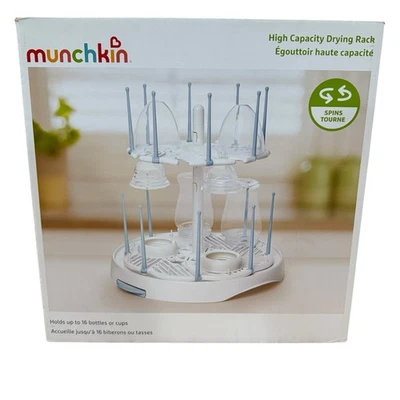 Estante de secado giratorio de alta capacidad Munchkin blanco para 16 botellas organización Foto 1 de 2