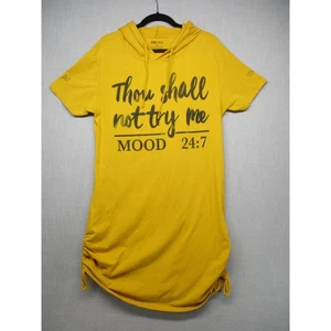 ON FIRE Trendy Graphic Statement Casual Hooded Tshirt Dress Womens Size 3X - Picture 1 of 9