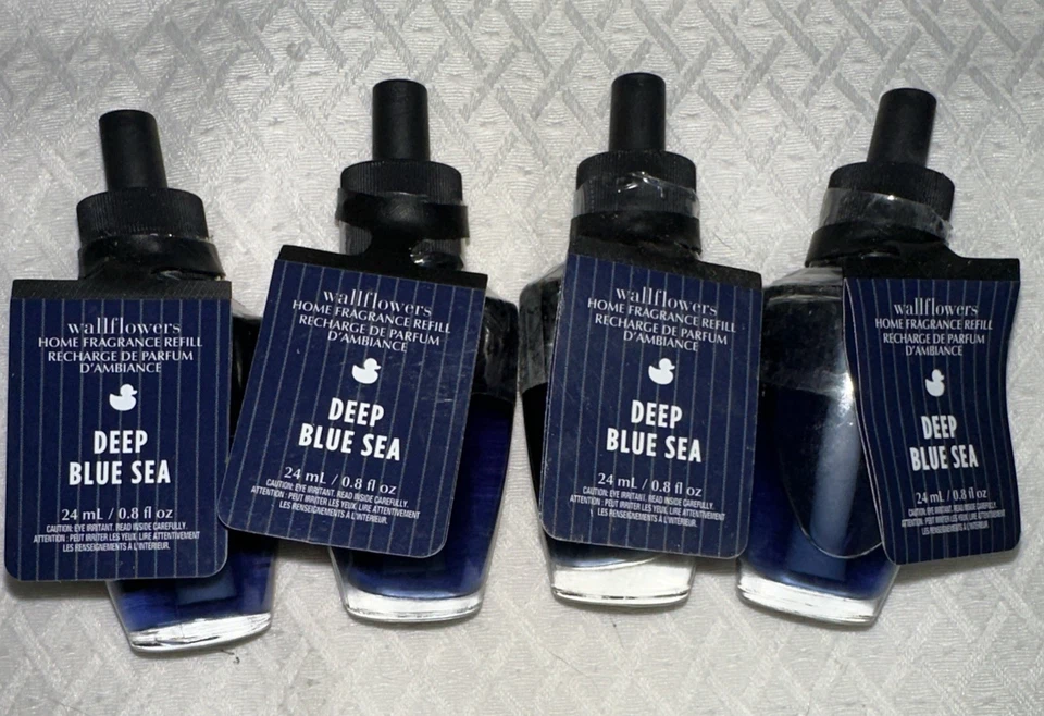 Bath & Body Works DEEP BLUE SEA Wallflower Home Scent Oil Refill Set Of Four - Image 1 of 1