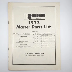De colección 1973 RUGG Carpet Cuter Master Parts List Catellog - Imagen 1 de 2