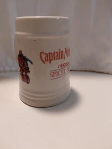 Captain Morgan Spiced Rum Ceramic Mug Stein Classic Logo Vintage Beige - Picture 1 of 5
