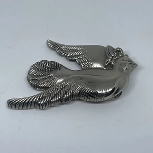 Vintage John Hardy Peace Dove Bird Tie Clip Tie Bar Silver Plated Signed 2 3/4” - Picture 1 of 11