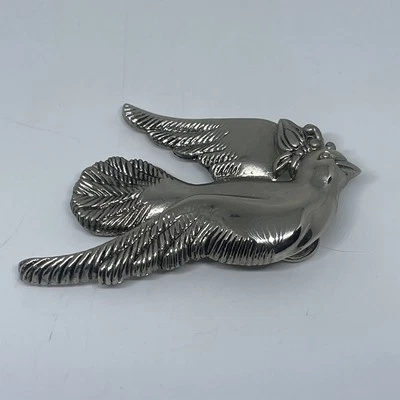 Vintage John Hardy Peace Dove Bird Tie Clip Tie Bar Silver Plated Signed 2 3/4” - Image 1 of 4