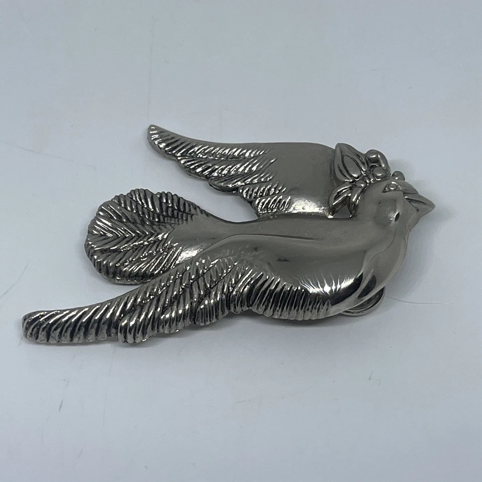 Vintage John Hardy Peace Dove Bird Tie Clip Tie Bar Silver Plated Signed 2 3/4” - Image 1 of 4