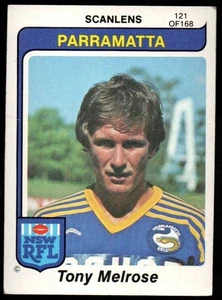 SCANLENS RUGBY LEAGUE CARDS 1980-121 TONY MELROSE PARRAMATTA - Picture 1 of 3