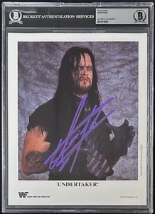 Undertaker Signed Photo WWF 1994 Titan Sports Promo Photo P-250 Beckett 16918965 - Picture 1 of 2