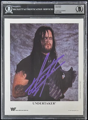 Undertaker Signed Photo WWF 1994 Titan Sports Promo Photo P-250 Beckett 16918965 - Image 1 of 2