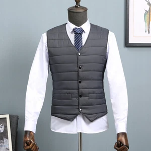 Gilet Pour Hommes Matelassé Veste Sans Manches Hiver Slim - Imagen 1 de 13
