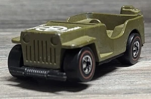 Vintage Hot Wheels Redline 1970 U.S. Army Jeep Gunslinger Green Hong Kong - Picture 1 of 8