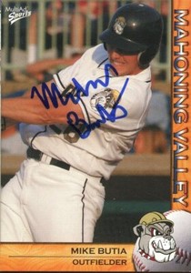2004 Mahoning Valley Scrappers MIKE BUTIA Signed Card autograph AUTO INDIANS