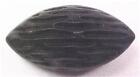 4 Antique Black Glass Buttons Oval Textured Ovoid Victorian