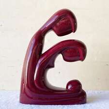 Postmodern Maroon Red Ceramic Family Sculpture