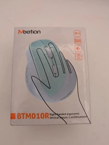 MEETION Ergonomic Wireless Vertical Mouse Backlit Rechargeable Bluetooth BTM010R - Picture 1 of 11