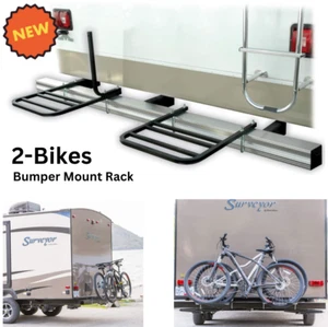 2 Bikes RV Bumper Mount Rack Bicycle Carrier Storage for Camper Travel Trailer - Picture 1 of 10