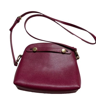 Bolsa tiracolo FURLA feminina roxa vermelha magenta genuína - Imagem 1 de 4