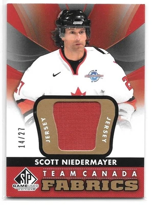 12/13 SPGU: Scott Niedermayer Team Canada Fabrics Card #'d 14/27 (TC-20) ! - Image 1 of 2