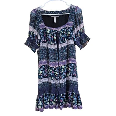 Платье American Rag фиолетовое с цветочным рисунком богемное женское размер маленький - Изображение 1 из 4