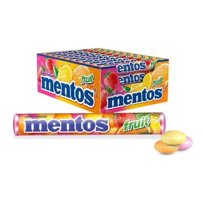 Mentos Fruit Rolls 40 x 37.5g Chewy Candy Sweets Dragees Assorted Fruit Flavour - image 1 of 4