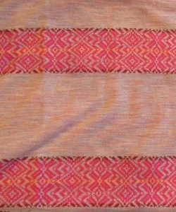 1-1/4 yd x 58" Vintage 70s Cotton Knit Stripe Heather T-Shirt Fabric Pink Retro  - Picture 1 of 3