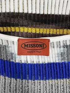 MISSONI Like New Women's Metallic Striped Cardigan Multi AU6-8 - Picture 1 of 4