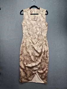 Black Halo Size 8 Renata Sahara Hammered Satin Midi Dress 1246 - Picture 1 of 11