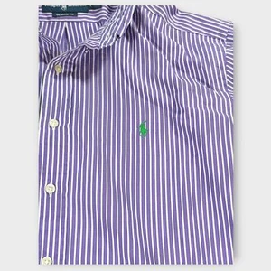 Men's Ralph Lauren Classic Fit Button Up Long Sleeve Shirt Purple & White XL - Picture 1 of 6